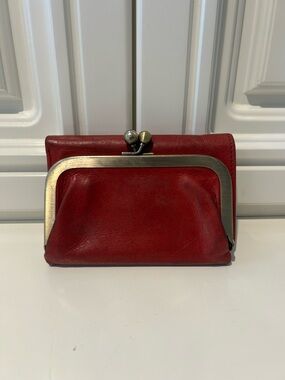 Vintage Hobo leather trifold Kiss-Lock Wallet